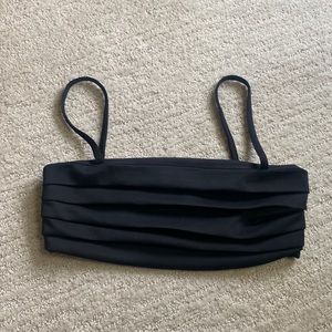 Zara Black Silk Crop Top